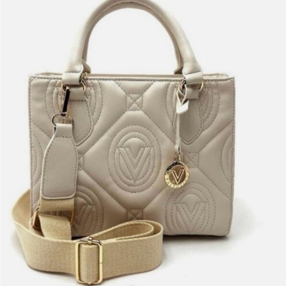 Valentino Orlandi Beige Quilted Satchel